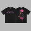 Revenge Pink Arch Logo & Pink Hat Portrait Graphic Short Sleeve T-Shirt