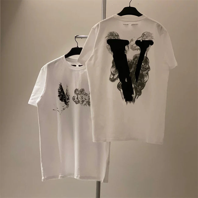 Vlone Dove & Marble "V" Graphic T-Shirt - White Hover Image