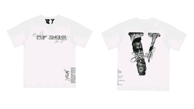 Vlone x Pop Smoke Tribute Portrait Graphic T-Shirt - White Hover Image