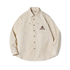 Men's Retro Indian Totem Creamy-white Long-sleeved Shirt