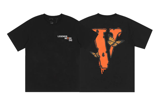 Vlone x Juice WRLD "Legends Never Die" Butterfly T-Shirt - Black Hover Image