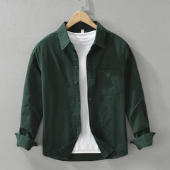 Men's Simplicity Long Sleeve Shirt Casual All-match Literary Loose Top