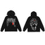 Revenge Black Geometric Spider Skull Arch Logo Pullover Hoodie
