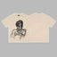 Revenge Pointing Portrait Graphic Short Sleeve T-Shirt Beige