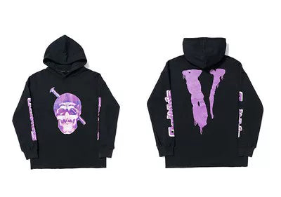 Vlone Crystal Skull Graphic Hoodie - Black/Purple Hover Image
