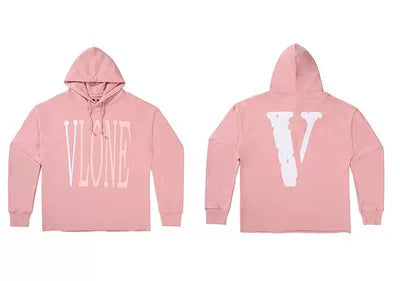 Vlone Classic Logo Graphic Hoodie - Pink/White Hover Image