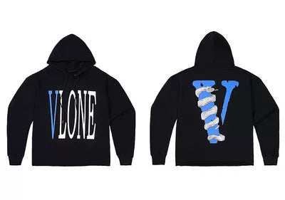 Vlone Snake Graphic Hoodie - Black/Blue Hover Image