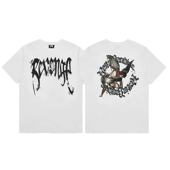 Revenge Angel / Religious Circle Arch Logo Short Sleeve T-Shirt White Hover Image