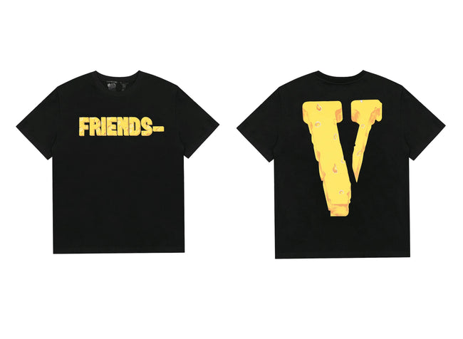 Vlone Cheese "FRIENDS-" Graphic T-Shirt - Black Hover Image
