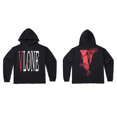 Vlone Dragon Graphic Hoodie - Black/Red Hover Image