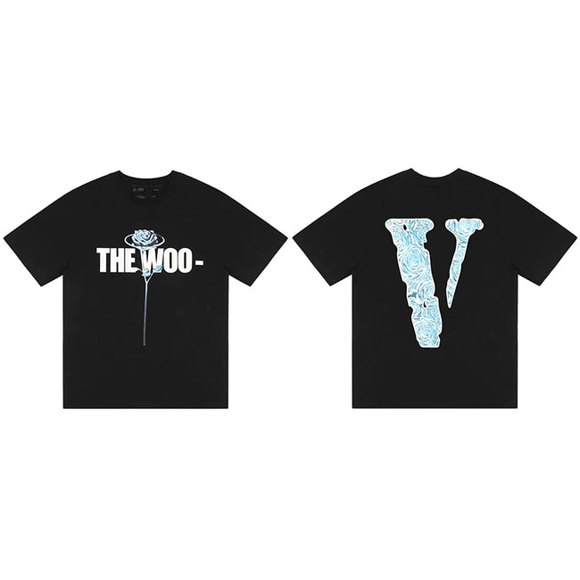 Vlone x Pop Smoke "The Woo" Graphic T-Shirt - Black/Blue Hover Image