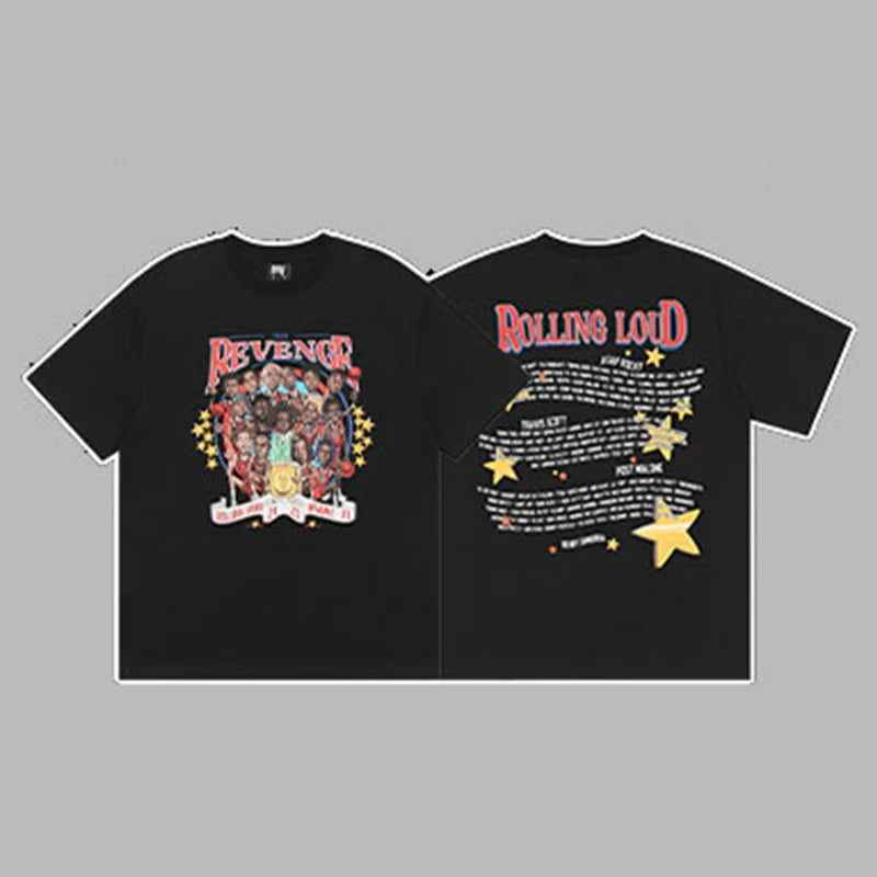 Revenge x Rolling Loud Festival Graphic Short Sleeve T-Shirt Black