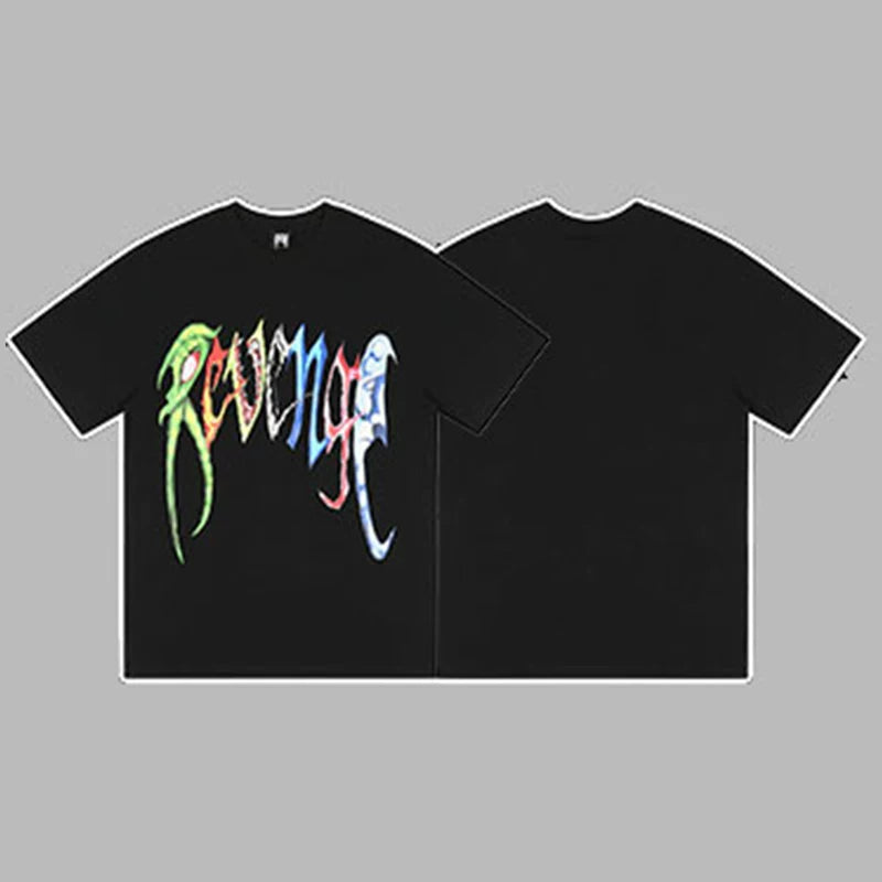Revenge Multicolor Arch Logo Short Sleeve T-Shirt Black