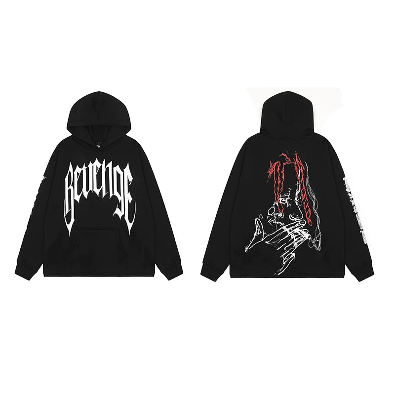 Revenge x Juice WRLD Portrait Arch Logo Pullover Hoodie Black