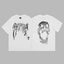 Revenge Silver Metallic Arch Logo & Skull Graphic Short Sleeve T-Shirt (White)