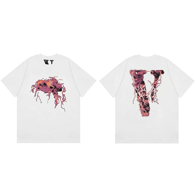 Vlone Lava Graphic T-Shirt - White/Pink Hover Image