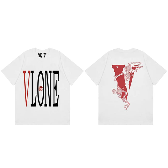 Vlone Dragon Graphic T-Shirt - White/Red Hover Image