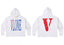 Vlone Classic Logo Graphic Hoodie - White/Red-Blue