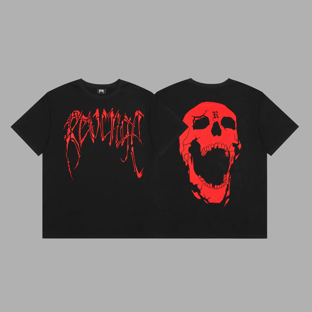 Revenge Red Arch Logo & Screaming Skull Graphic Short Sleeve T-Shirt