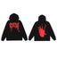 Revenge Classic Hand Graphic Pullover Hoodie Black/red