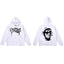 Revenge Smoke Skull Arch Logo Pullover Hoodie white
