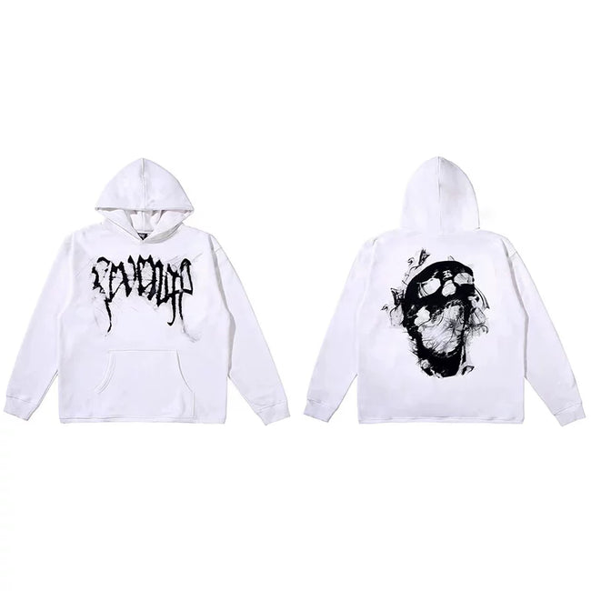 Revenge Smoke Skull Arch Logo Pullover Hoodie white Hover Image
