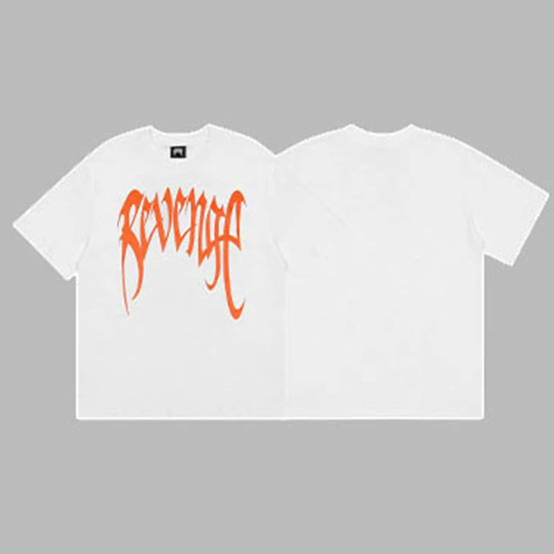 Revenge Orange Arch Logo Short Sleeve T-Shirt (White)