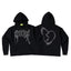 Revenge Rhinestone Broken Heart Arch Logo Pullover Hoodie grey