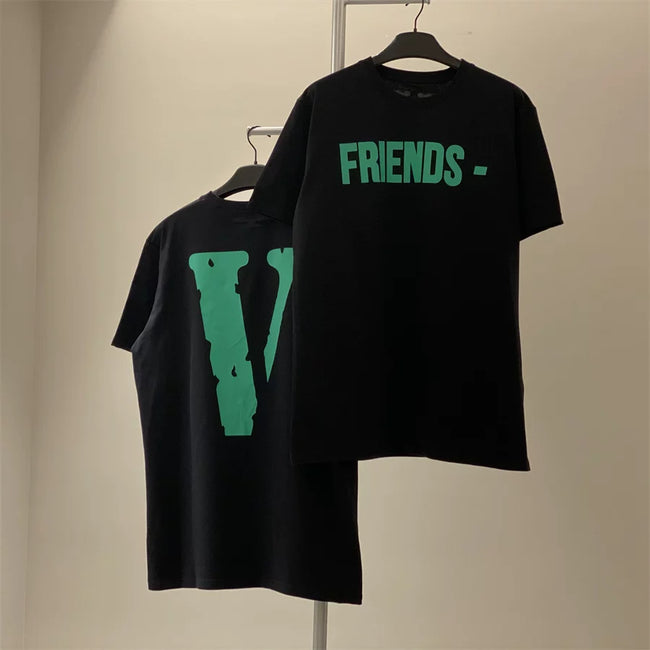 Vlone "FRIENDS-" Graphic T-Shirt - Black/Green Hover Image
