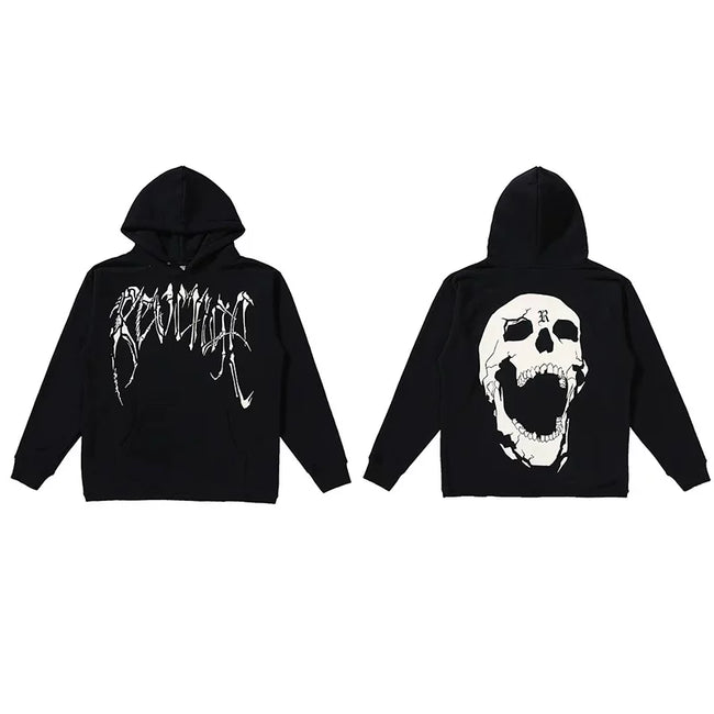 Revenge Screaming Skull Arch Logo Pullover Hoodie black Hover Image