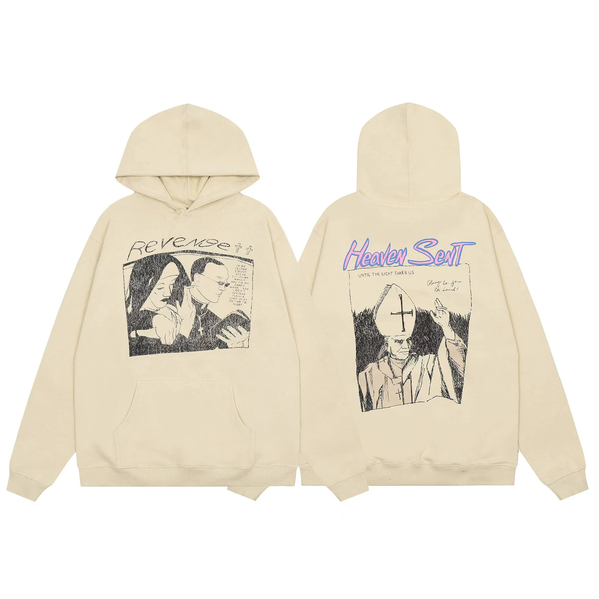 Revenge Heaven Sent Pope Graphic Pullover Hoodie
