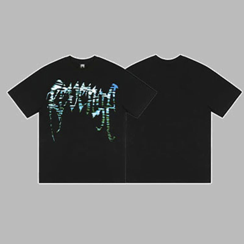 Revenge Blue & Green Gradient Arch Logo Short Sleeve T-Shirt (Black)