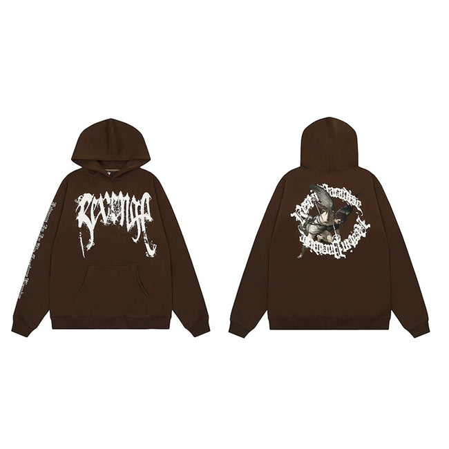 Revenge Angel / Religious Circle Arch Logo Pullover Hoodie Brown Hover Image