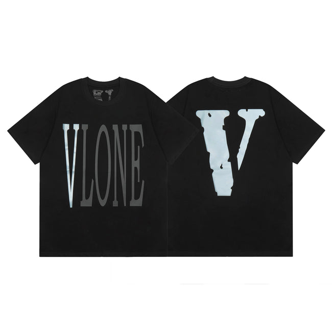 Vlone Glow Gradient Logo Graphic T-Shirt - Black Hover Image