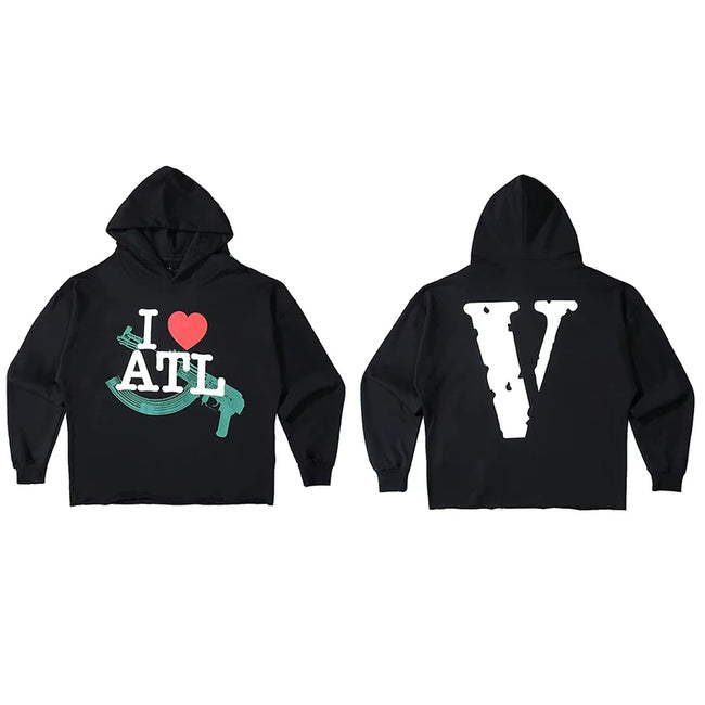 Vlone "I ❤️ ATL" Graphic Hoodie - Black Hover Image