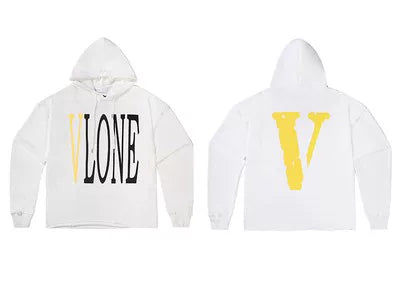 Vlone Classic Logo Graphic Hoodie - White/Yellow Hover Image