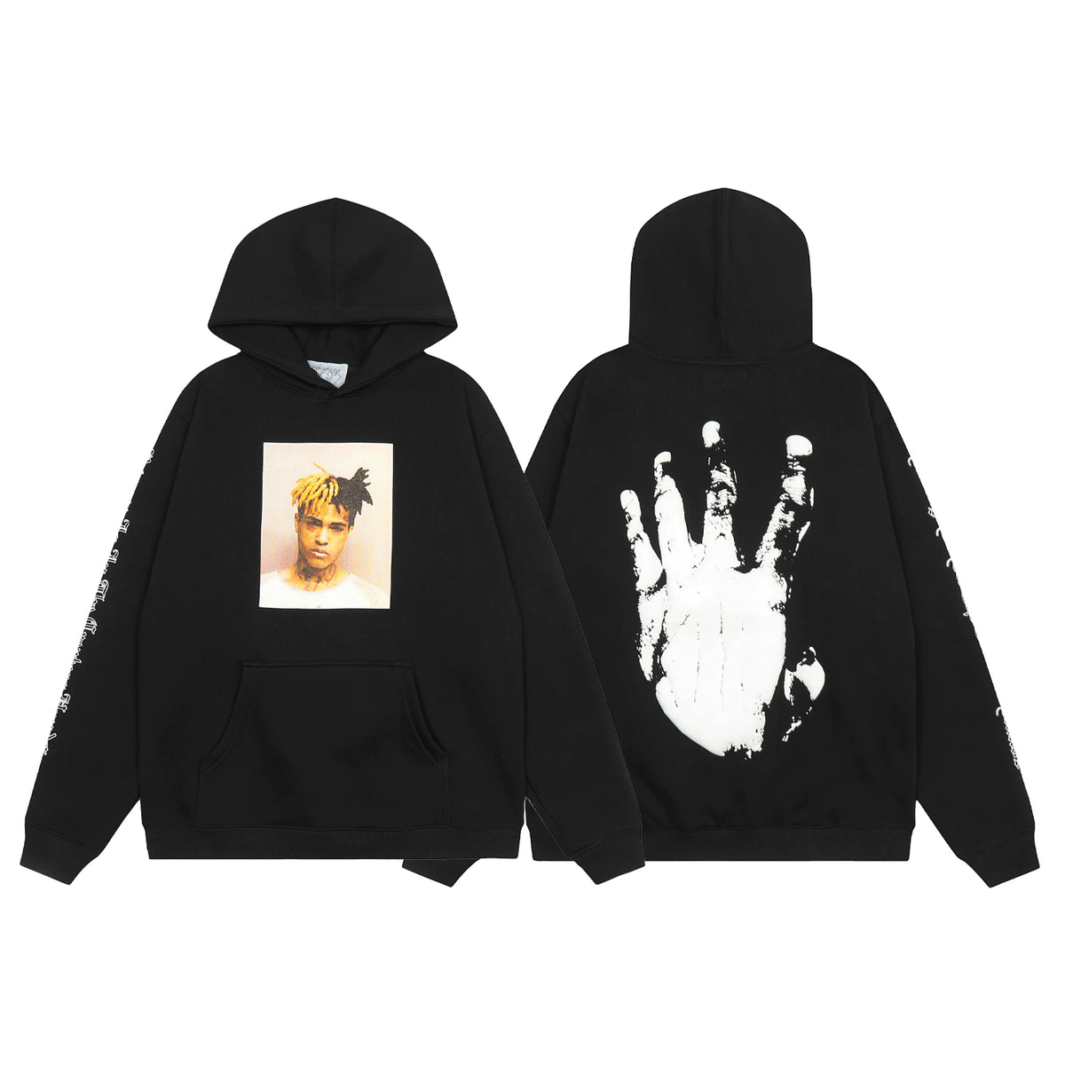 Revenge XXXTentacion Mugshot Hand Graphic Pullover Hoodie