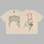 Revenge Arch Logo & Hand Portrait Graphic Short Sleeve T-Shirt Beige