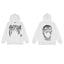 Revenge Metallic Silver 3D Screaming Skull Arch Logo Pullover Hoodie white