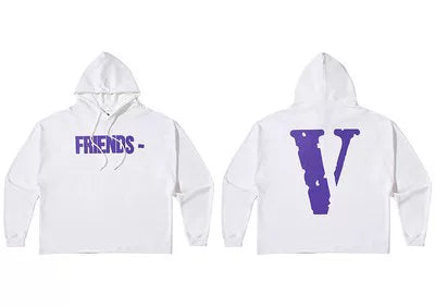 Vlone "FRIENDS-" Graphic Hoodie - White/Purple Hover Image