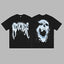 Revenge Silver & Blue Arch Logo & Smoke Skull Graphic Short Sleeve T-Shirt