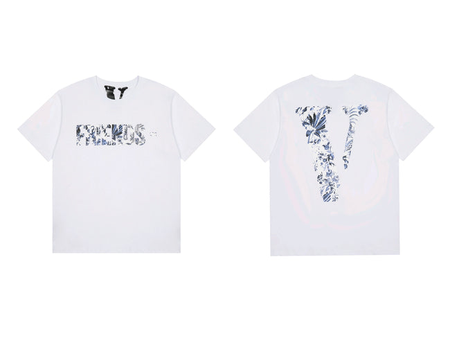 Vlone Abstract Floral "FRIENDS-" Graphic T-Shirt - White Hover Image