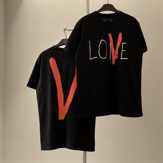 Vlone Hand-Drawn "LONE" Graphic T-Shirt - Black/Red Hover Image