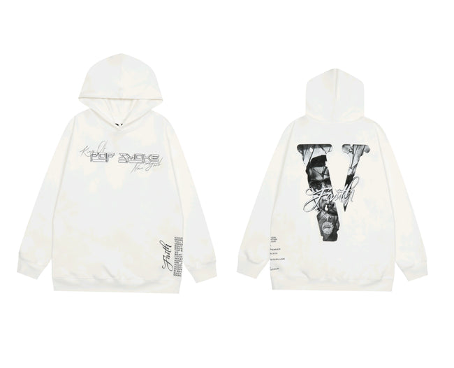 Vlone x Pop Smoke "Faith" Tribute Graphic Hoodie - White Hover Image