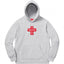 Supreme Cross Box Logo Hooded Sweatshirt - Heather Grey