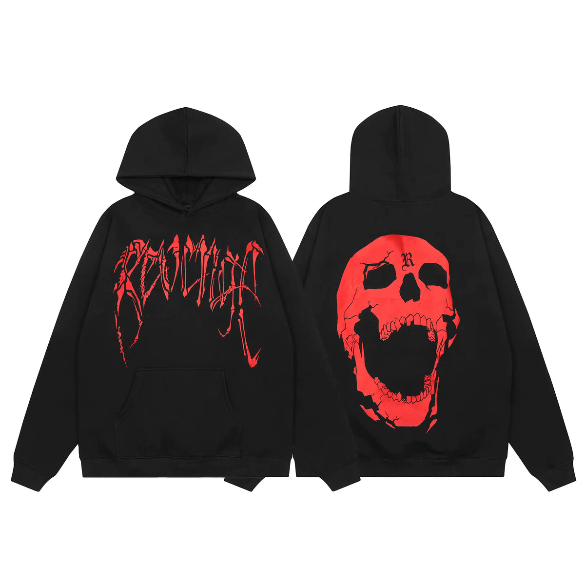 Revenge Red Screaming Skull Arch Logo Pullover Hoodie