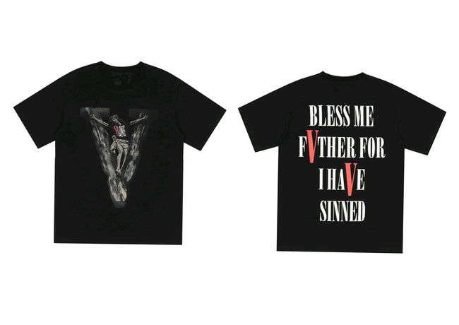 Vlone Religious Graphic T-Shirt - Black Hover Image
