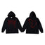 Revenge Rhinestone Broken Heart Arch Logo Pullover Hoodie red