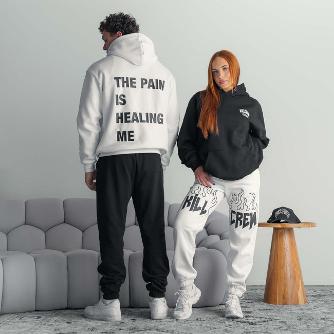 OVERSIZED LUX "THE PAIN" HOODIE - WHITE Main Image