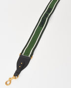 Dior Green & Black Embroidered Canvas Logo Strap